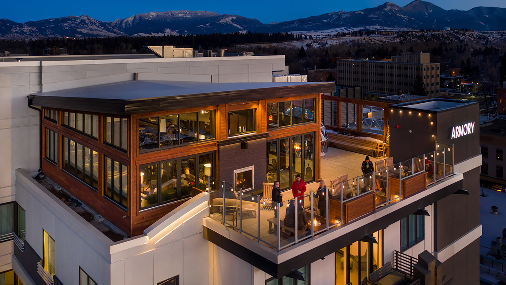 Rooftop of Armory Hotel in Winter