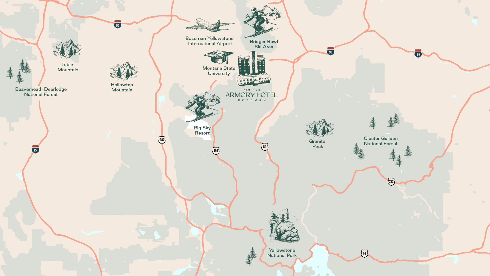 Kimpton Armory Hotel Map