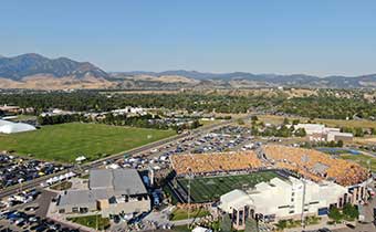 aerial view Montana State university football stadium