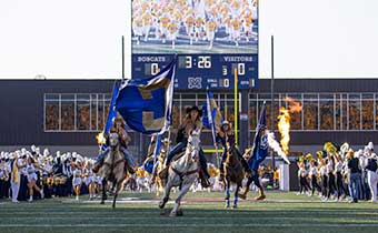 rodeo team entrance msu bobcat football game